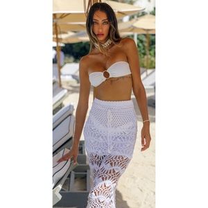 NEW White Crochet Skirt Beach Cover Up